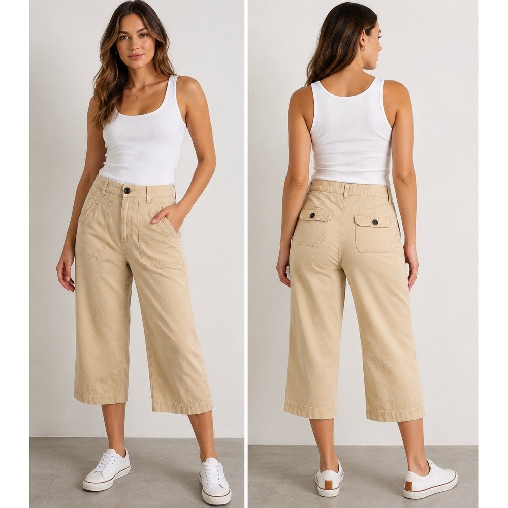 Chico's Womens Crop Jeans Size 3 US 16 XL Yellow‎ High Rise Pockets